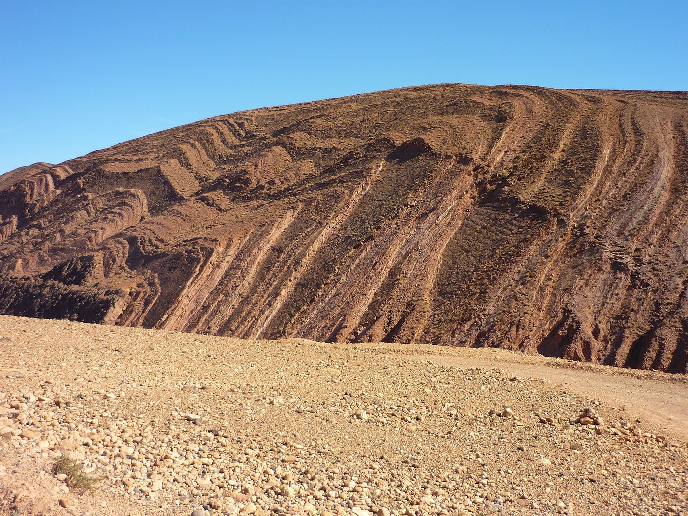 Layered sedimentary rock exposed in a cliff face