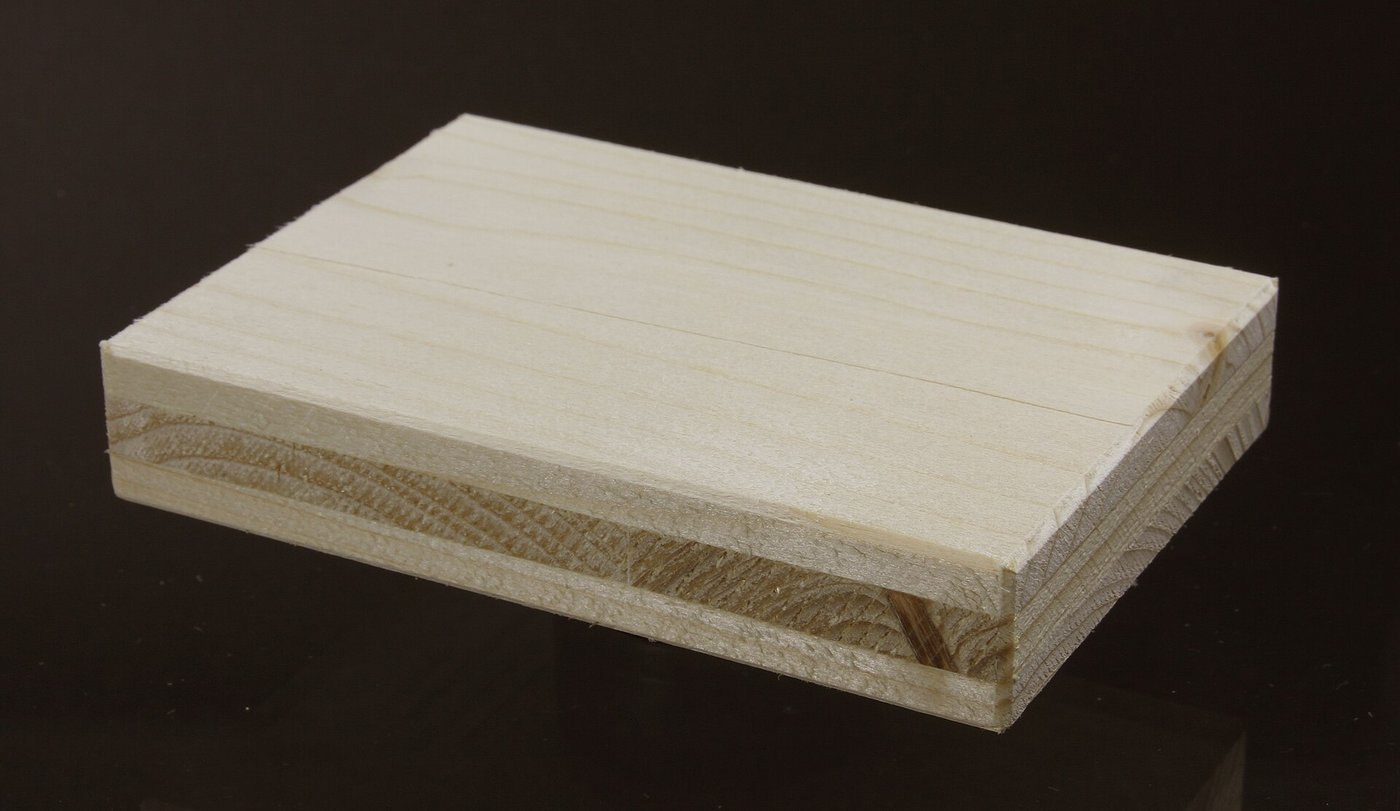 A three-layer glued spruce panel