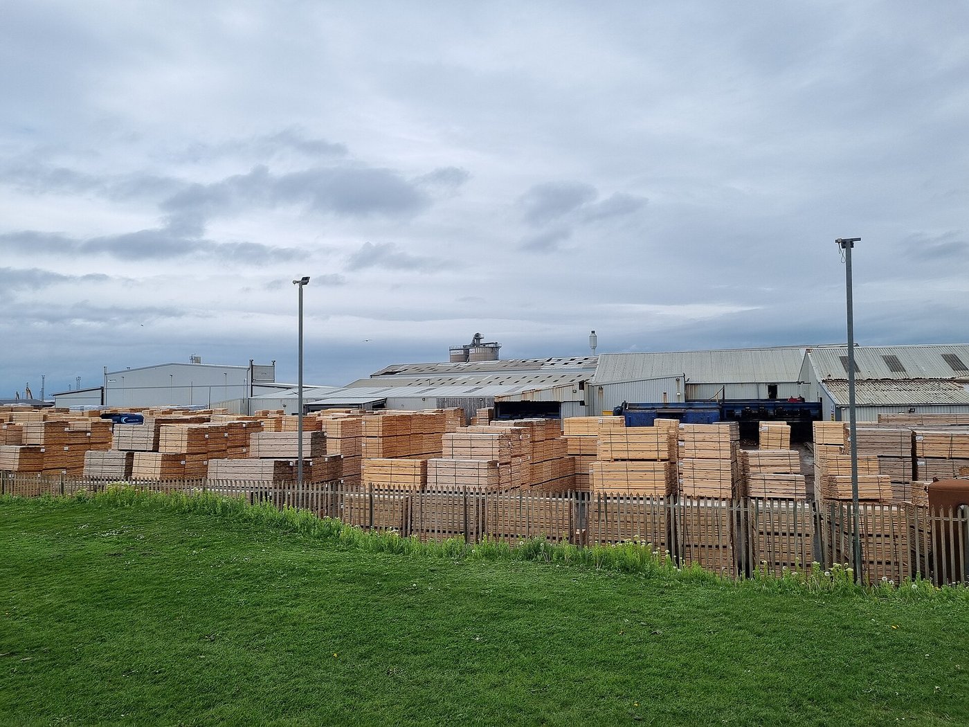 Stacked sawn timber boards