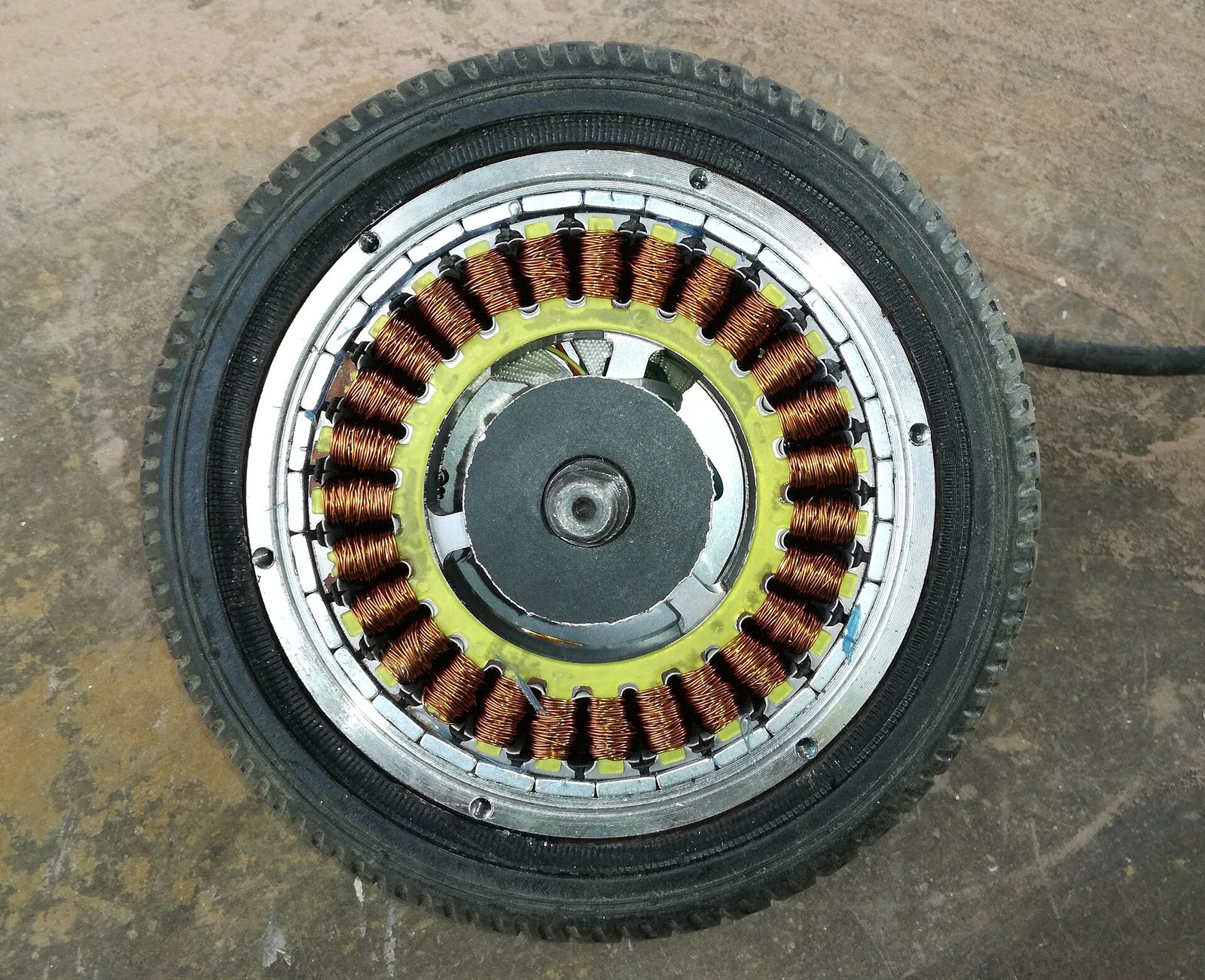 Into a traction motor